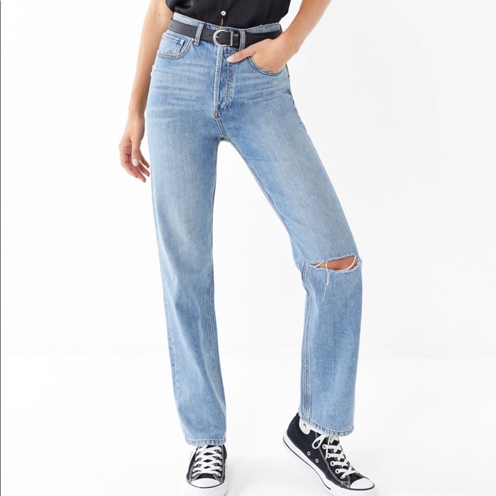 BDG high waist relaxed straight jean light wash